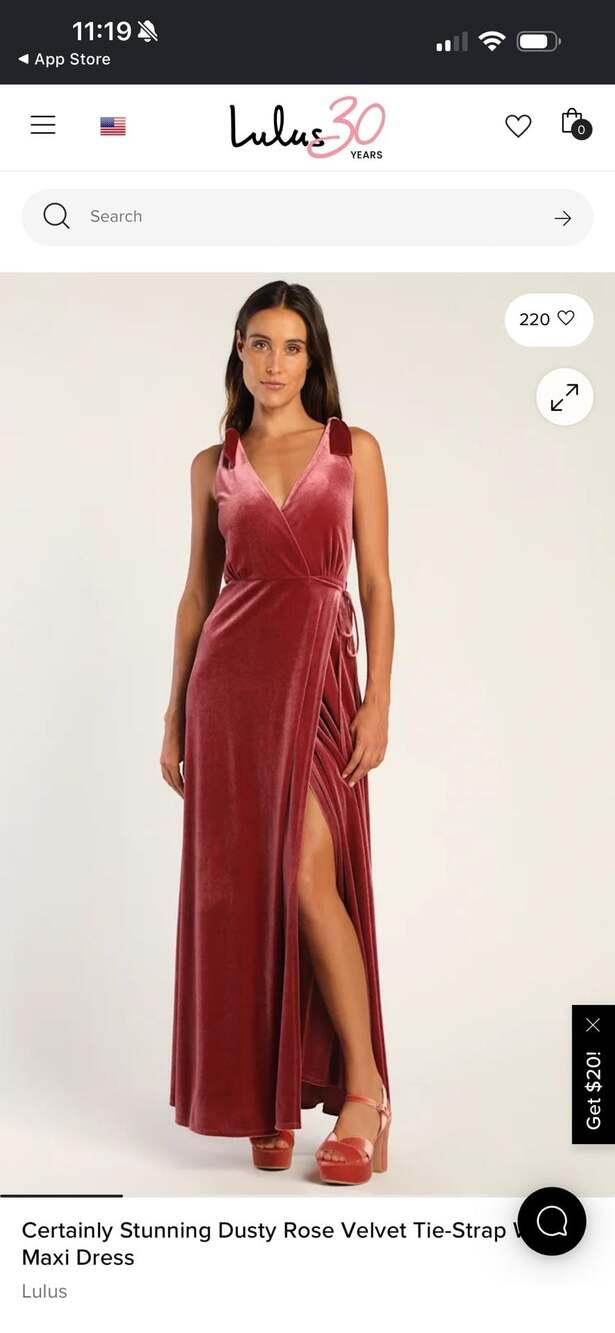 Lulus pink velvet maxi dress size xs new with tags - Picture 2 of 5